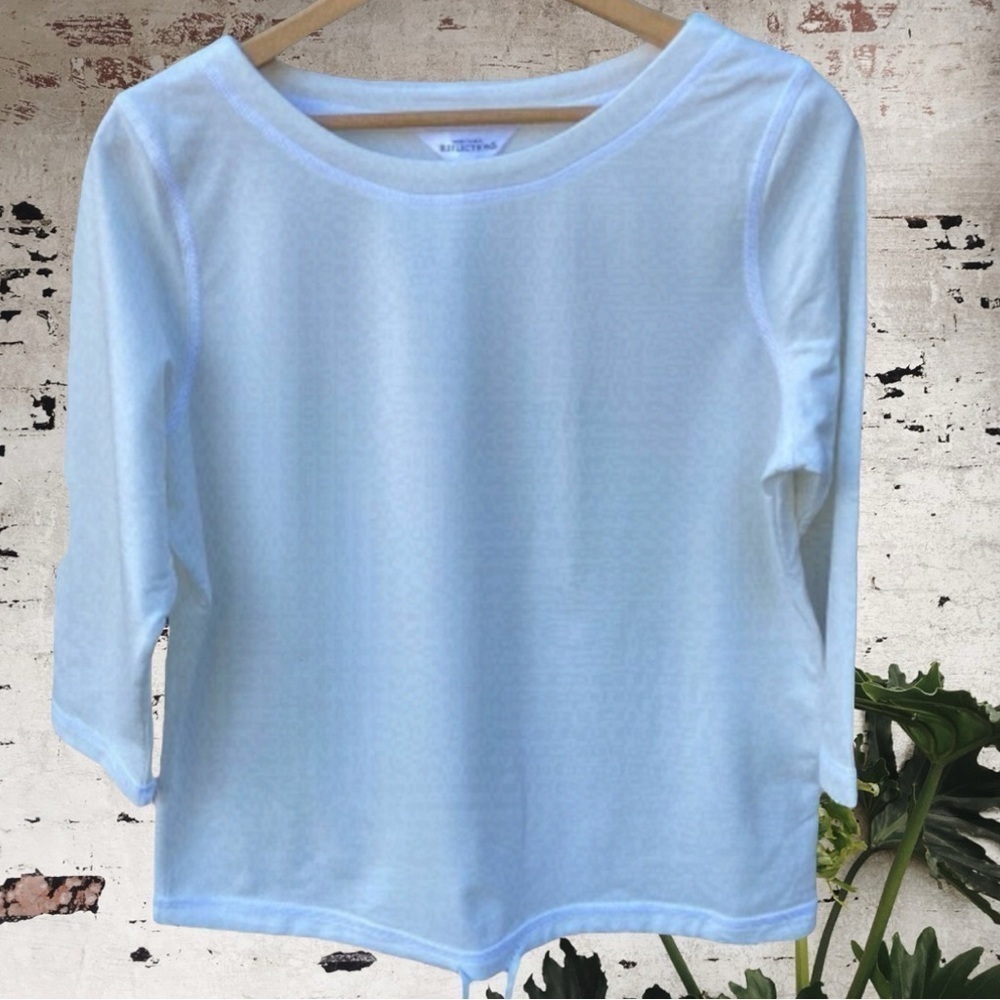 $ 5 $add on item-Northern Reflections- cream with white stitching 3/4 sleeve